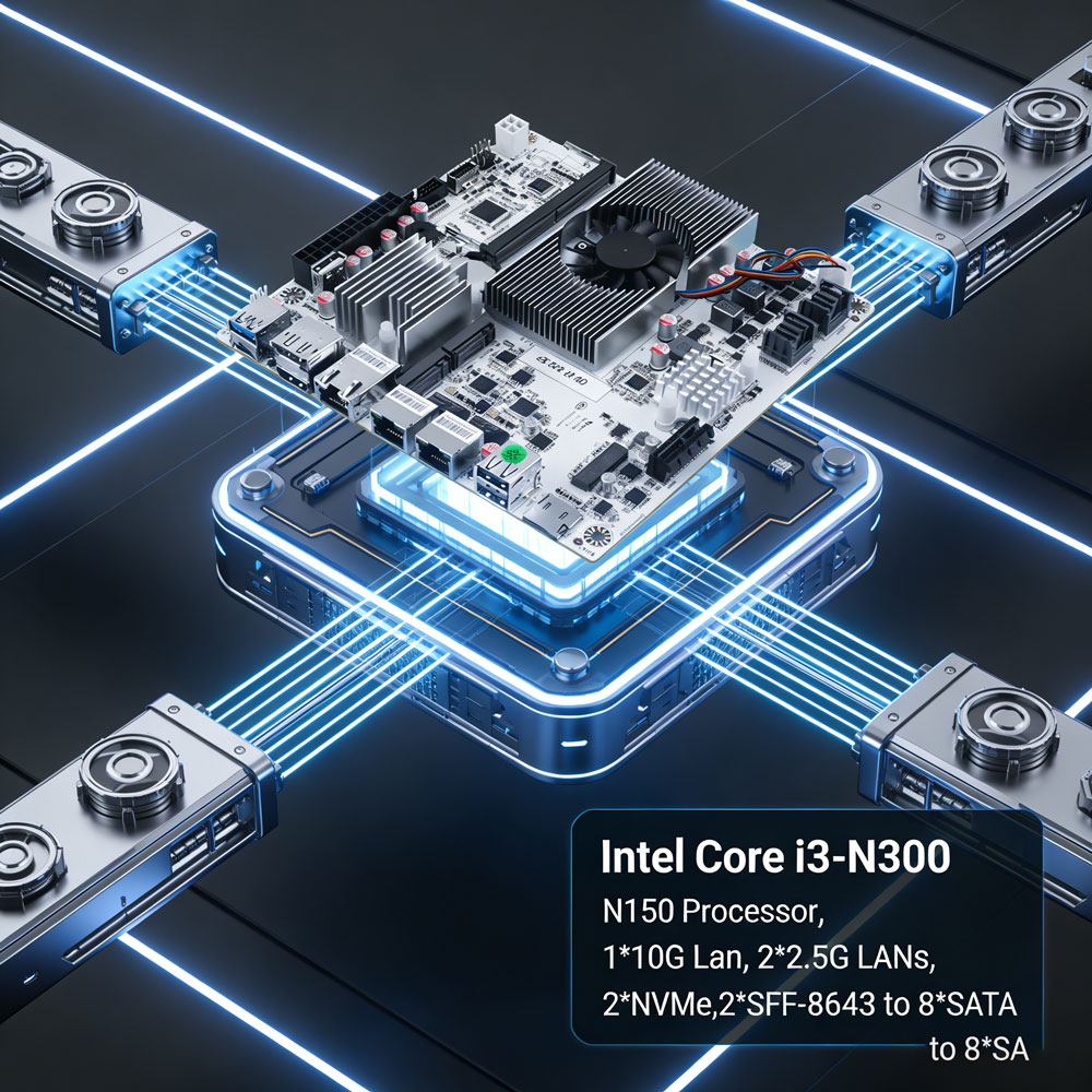 لوحة أم NAS ميني ITX بـ 8 فتحا - مراجعة Mini Itx Dual 2.5G Nas Motherboard وسعره