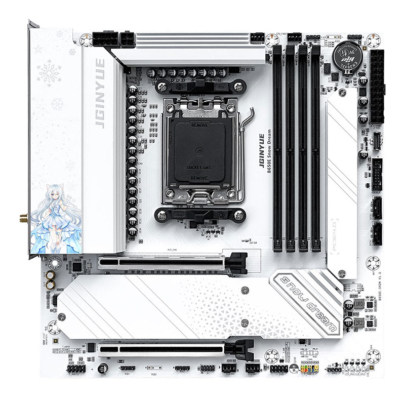 لوحة أم JGINYUE B650E Snow Dre - مراجعة Am5 Micro Atx Pcie 5.0 Motherboard وسعره