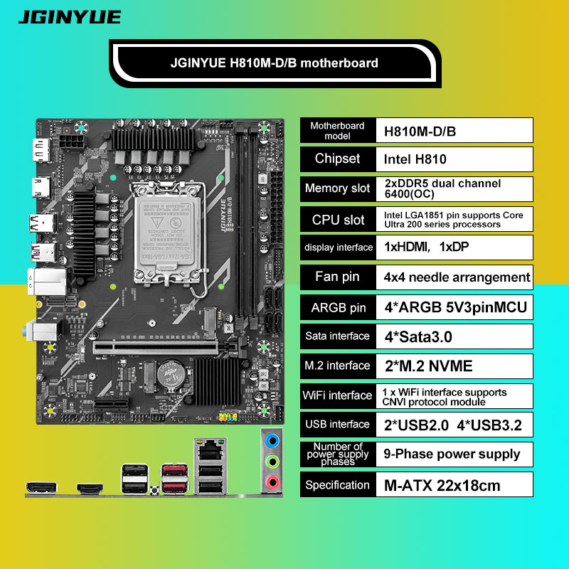 لوحة أم H810 Intel LGA1851 DDR - مراجعة Lga1851 Gaming Motherboard وسعره